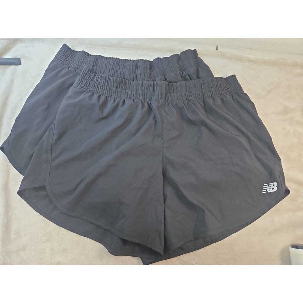 2 New Balance Impact Women’s Running Shorts 2 in 1 Black Polyester Line Size XL